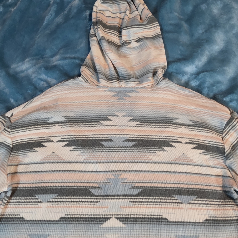 Wallflower Baja Hoodie Boho Aztec Pullover Womens Large Lightweight - Picture 14 of 16